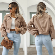 Stylish cropped bomber jacket - Thea