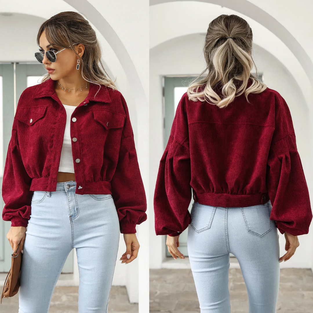 Stylish cropped bomber jacket - Thea