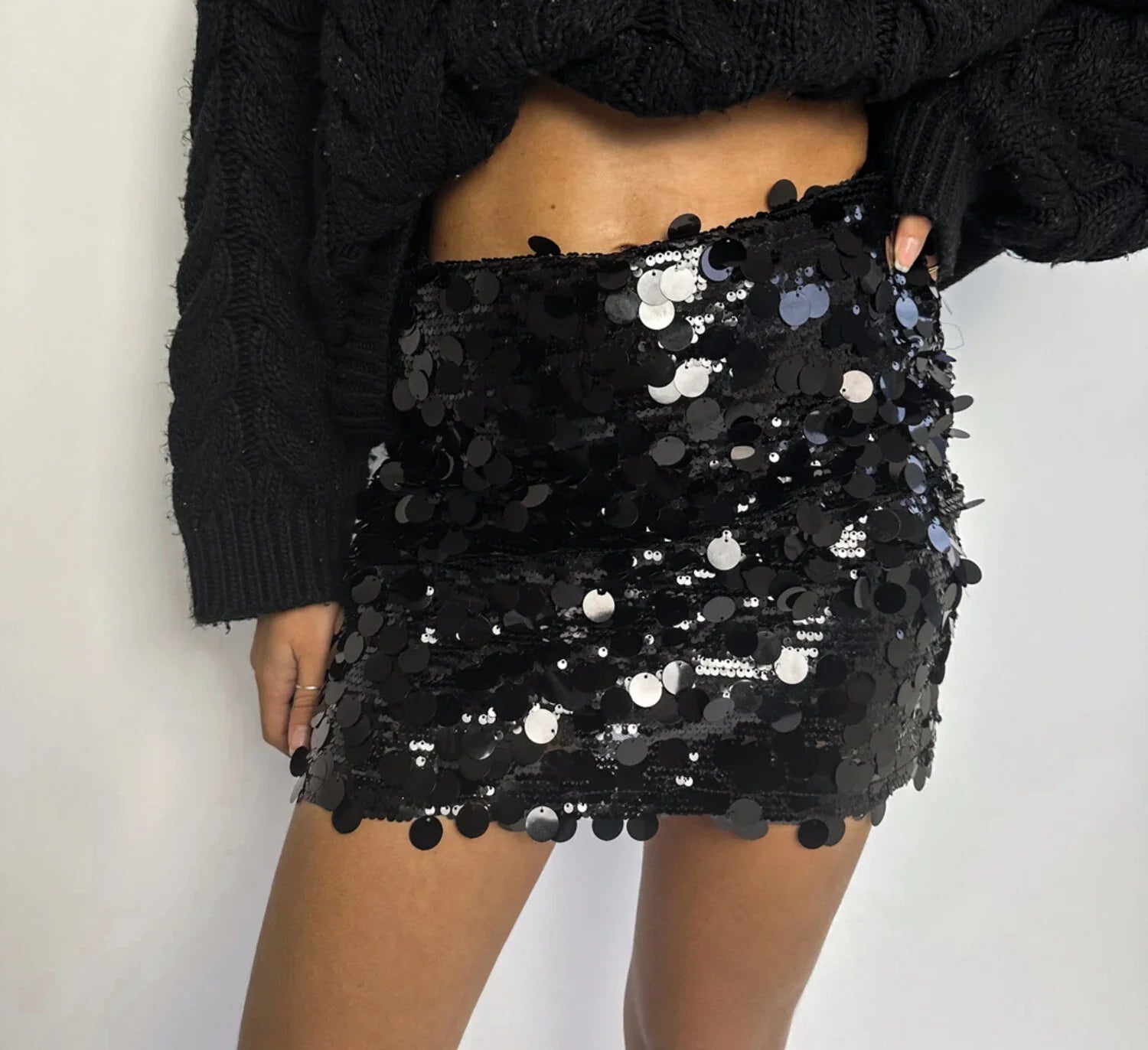 Stylish sequins mini skirt - Sarah