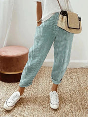 Striped cotton trousers - Talia