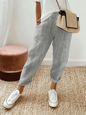 Striped cotton trousers - Talia