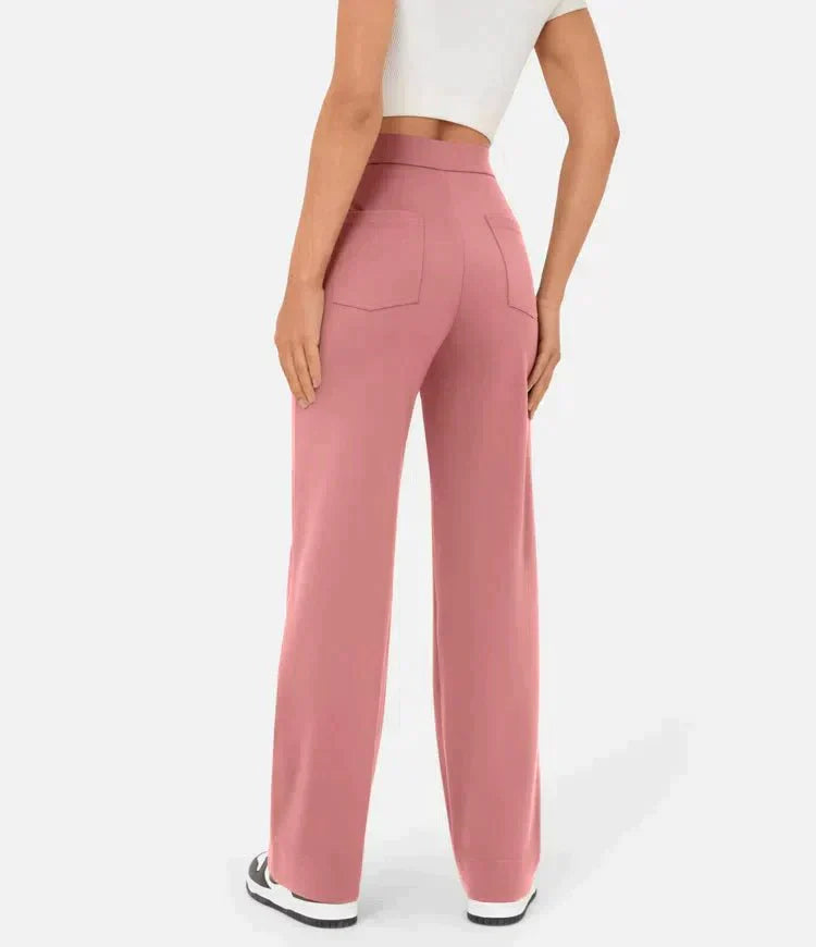 High-waisted elastic casual trousers - Kimberly