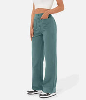 High-waisted elastic casual trousers - Kimberly