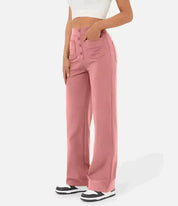 High-waisted elastic casual trousers - Kimberly