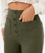 High-waisted elastic casual trousers - Kimberly