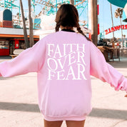 Faith over fear letter print pullover - Ariya