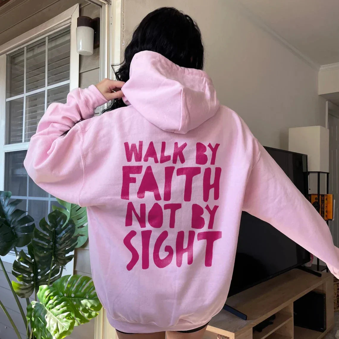 Trendy hoodie with Faith print - Lyric