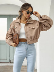 Stylish cropped bomber jacket - Thea