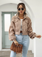 Stylish cropped bomber jacket - Thea