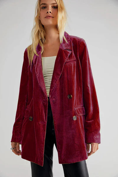 Casual velvet blazer - Adeline