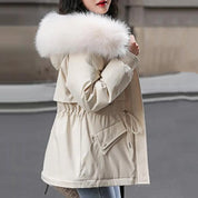 Warm jacket with fur hood - Veronica