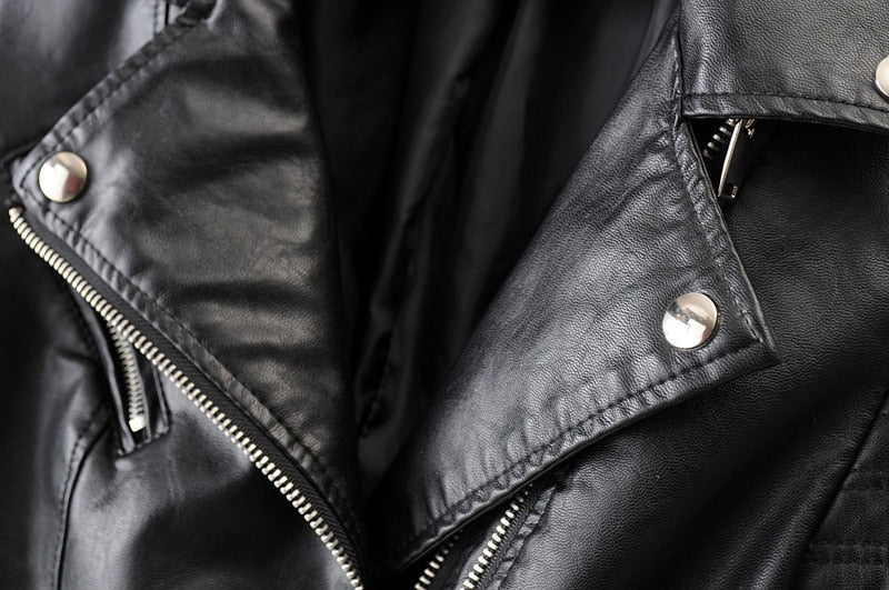 Leather motorbike jacket - Aurelia