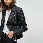 Leather motorbike jacket - Aurelia