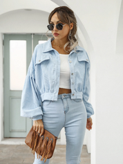 Stylish cropped bomber jacket - Thea