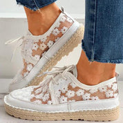 Orthopaedic airy shoe with floral design - Athena