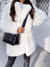 Stylish faux fur coat - Adelina