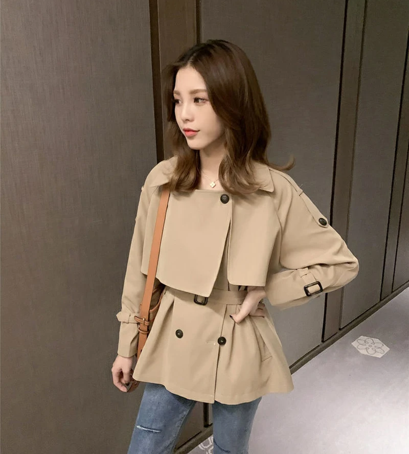 Windbreaker trench coat with long sleeves - Gracelyn