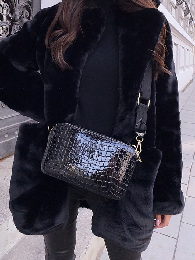 Stylish faux fur coat - Adelina