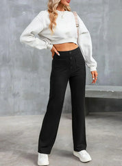 High-waisted elastic casual trousers - Kimberly